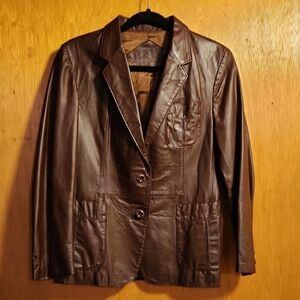 Brown Leather Women's Vintage Jacket
